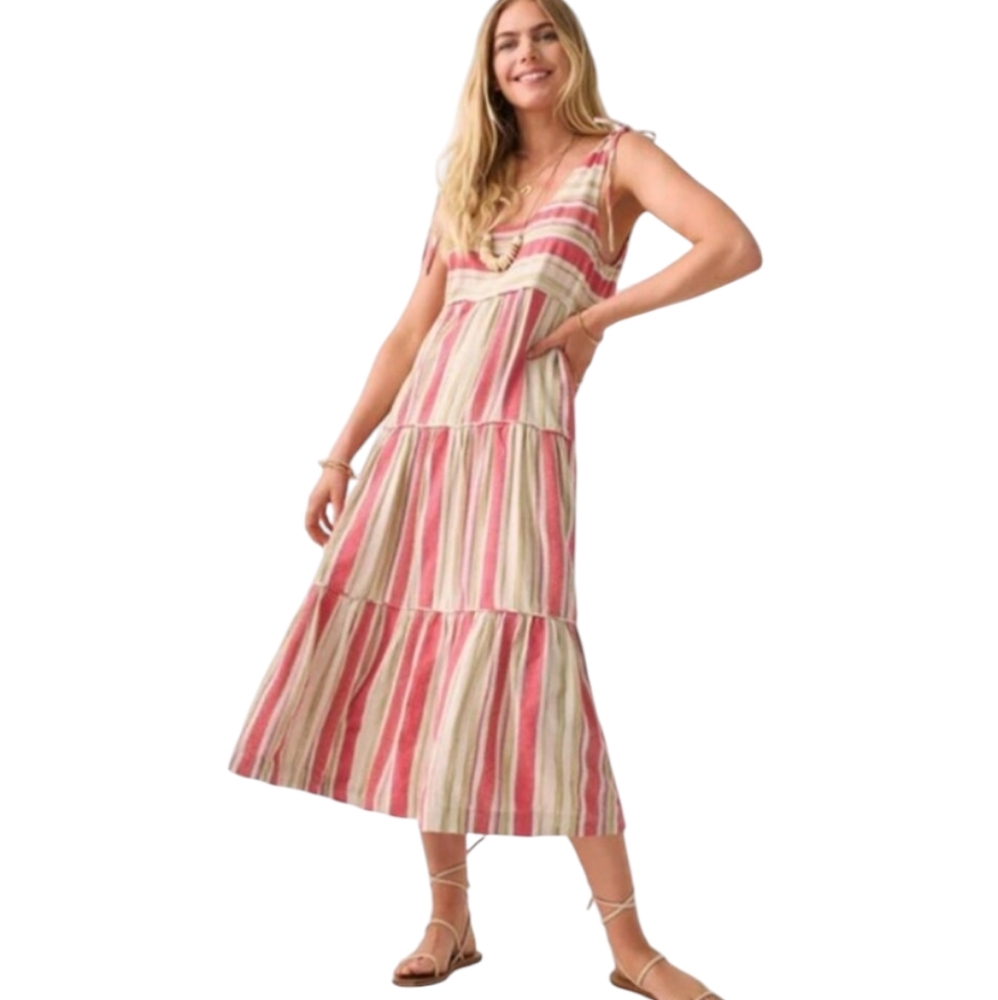 NEW ..FAHERTY Lanai Linen Dress...Size Large